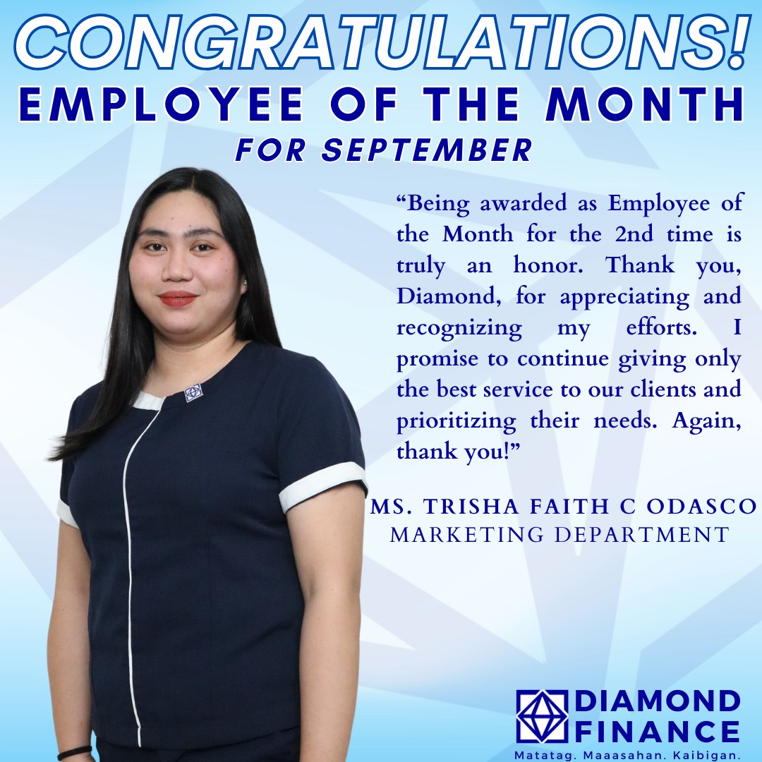 EMPLOYEE OF THE MONTH SEPTEMBER 2023 - Diamond Finance